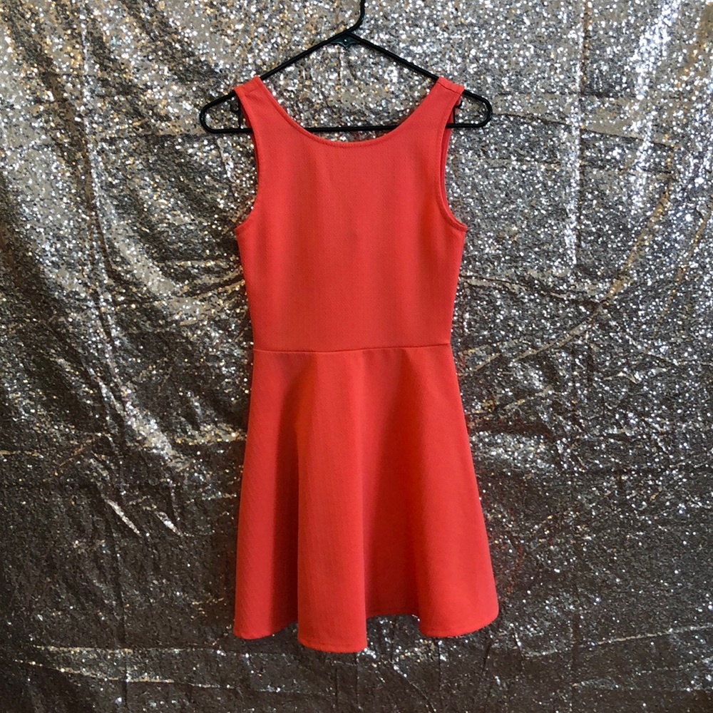 Coral neon skater dress
